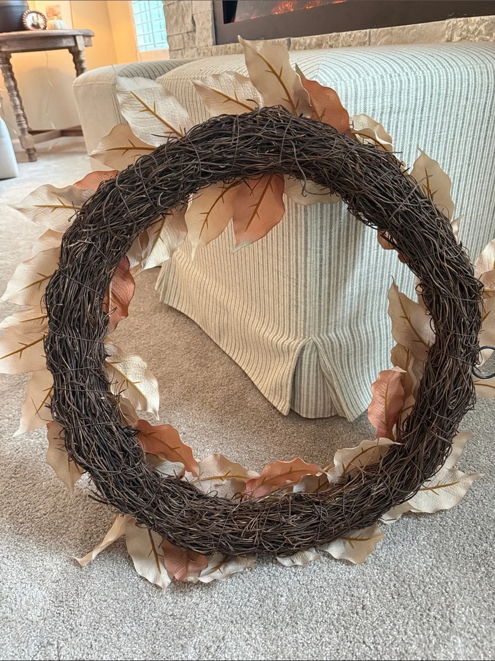 Threshold fall Cream and orange Leaf Wreath